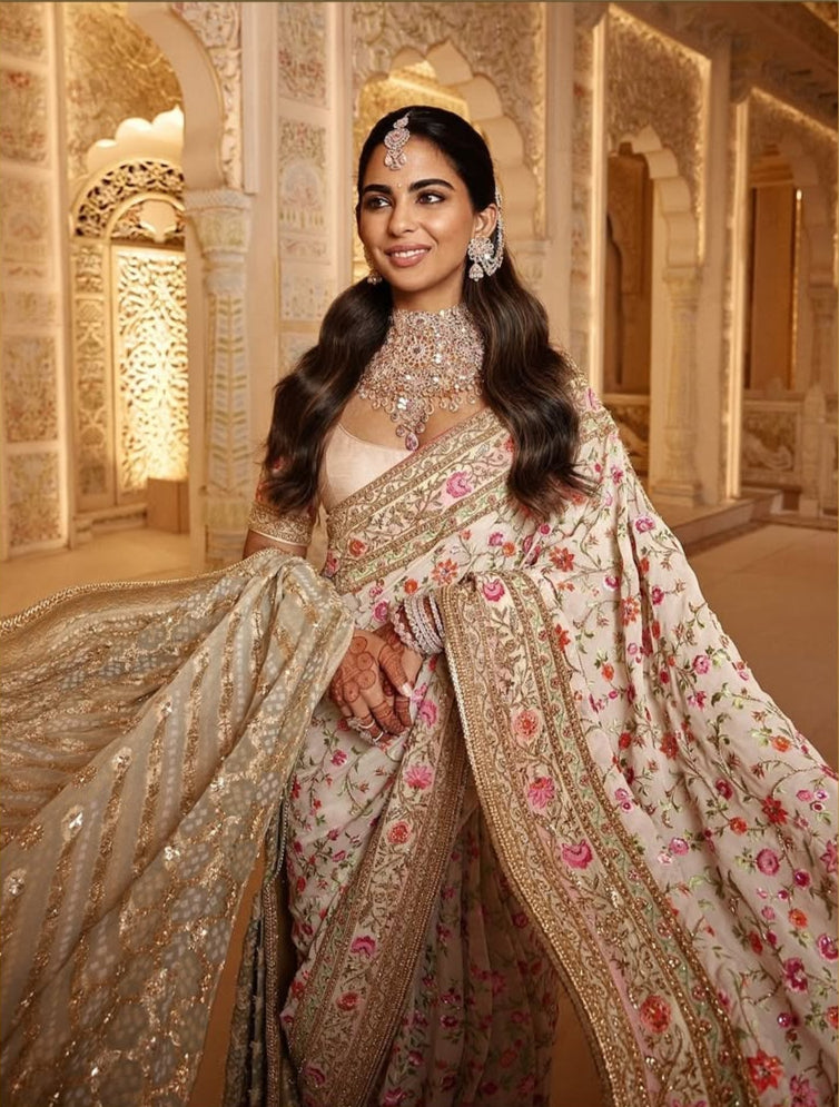 Blush Bloom Luxe Embroidered Saree