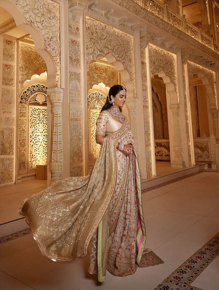 Blush Bloom Luxe Embroidered Saree
