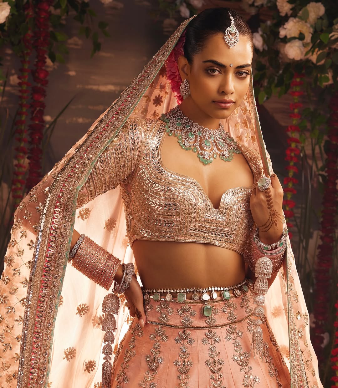 Peach Orchid Lehenga