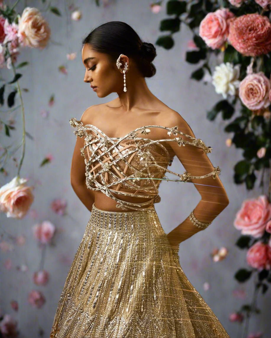 Champagne Mist Bridal Lehenga