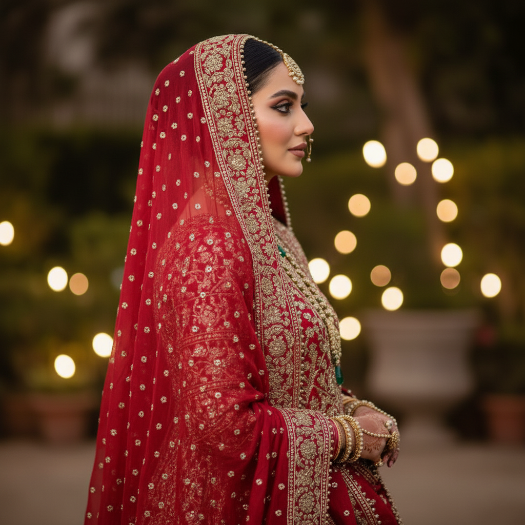 Stunning Red Bridal Sharara