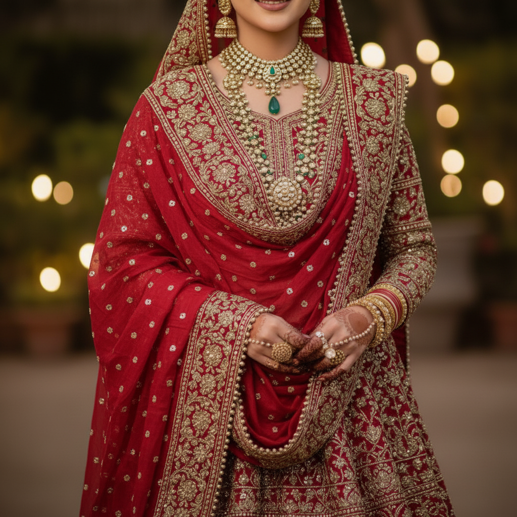 Stunning Red Bridal Sharara