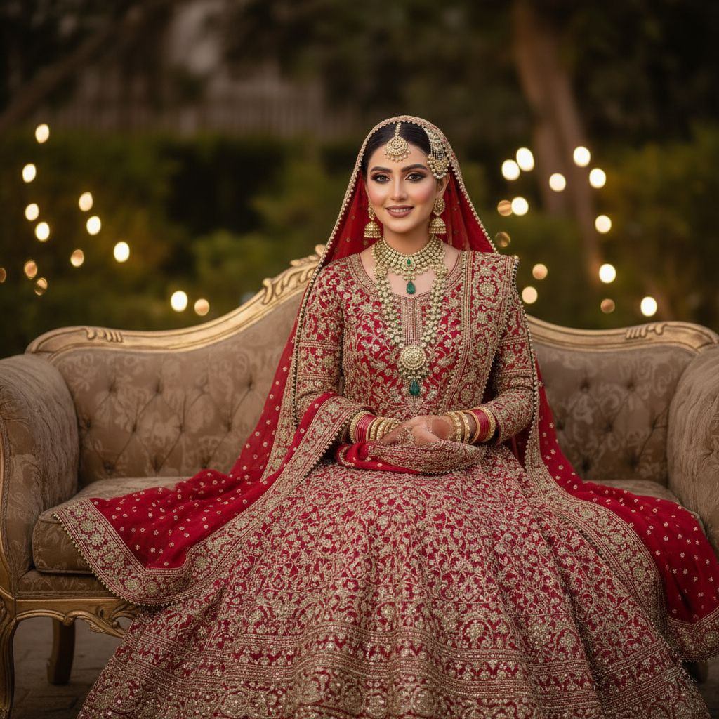 Stunning Red Bridal Sharara