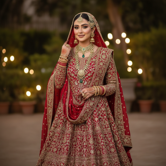 Stunning Red Bridal Sharara