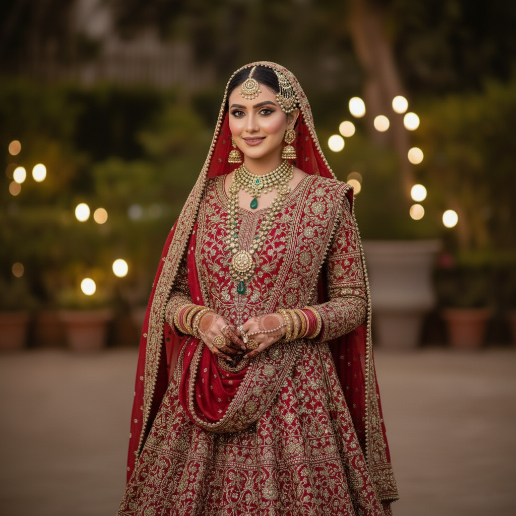 Stunning Red Bridal Sharara