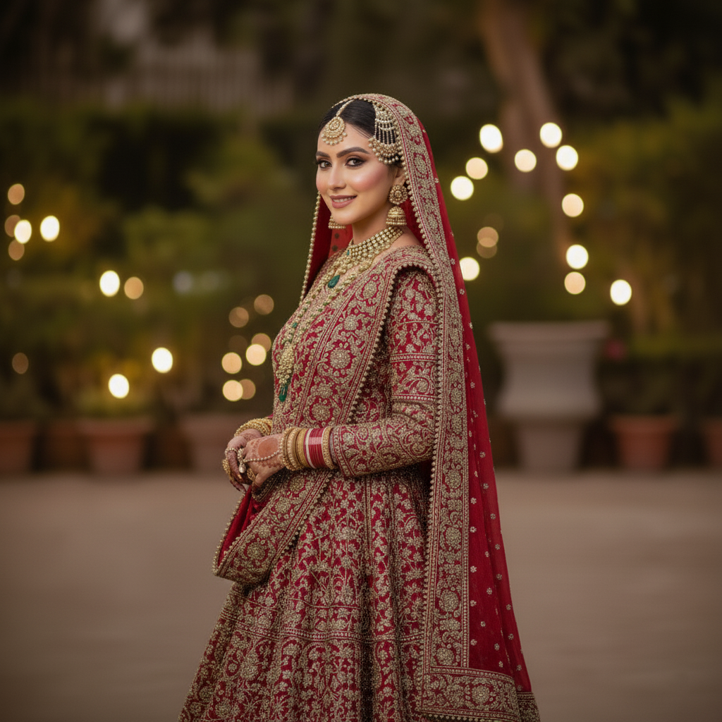 Stunning Red Bridal Sharara