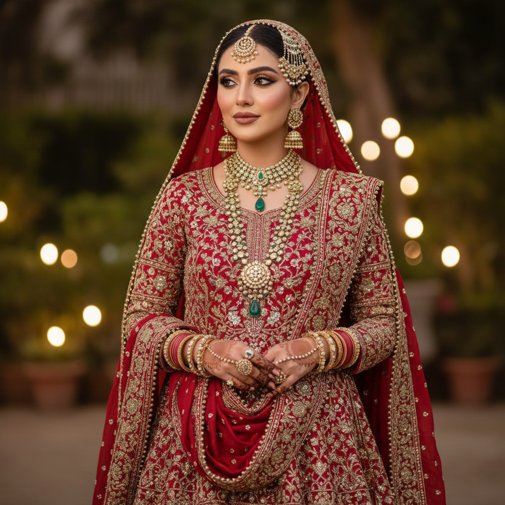 Stunning Red Bridal Sharara