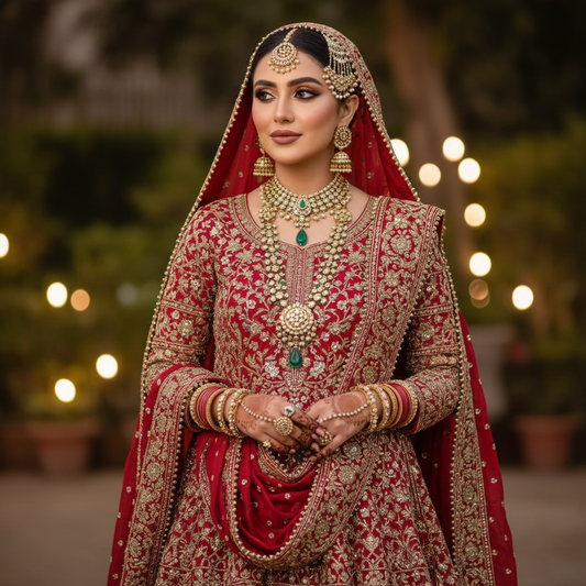 Stunning Red Bridal Sharara