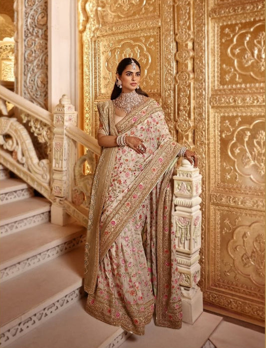 Blush Bloom Luxe Embroidered Saree