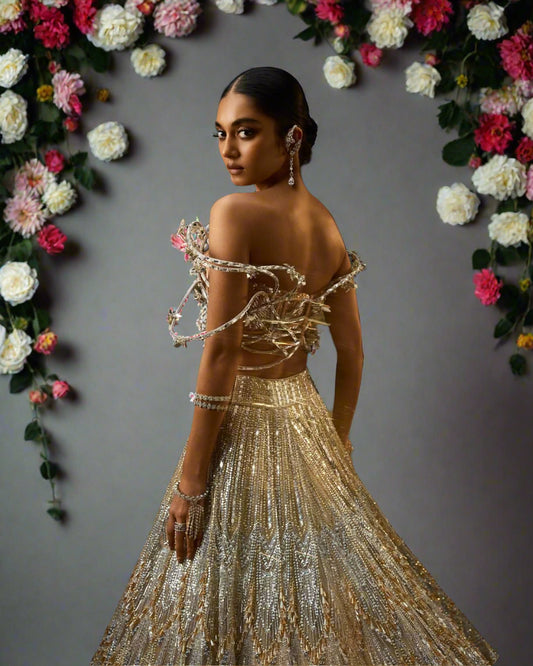 Champagne Mist Bridal Lehenga
