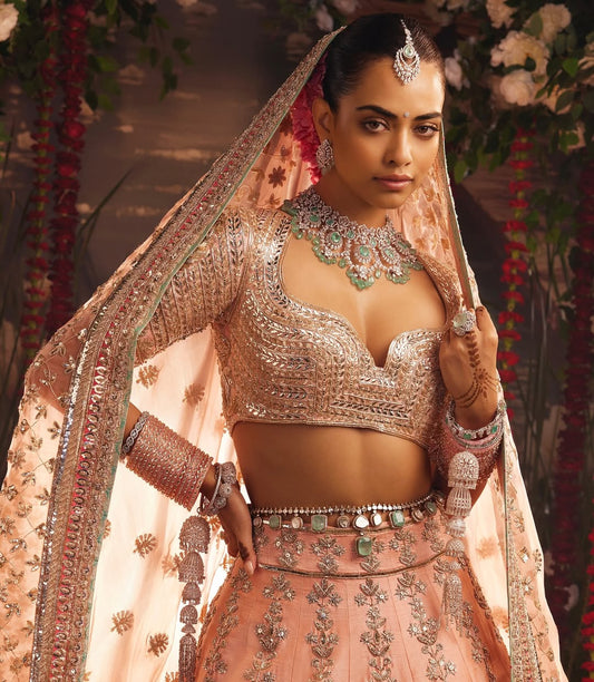 Peach Orchid Lehenga